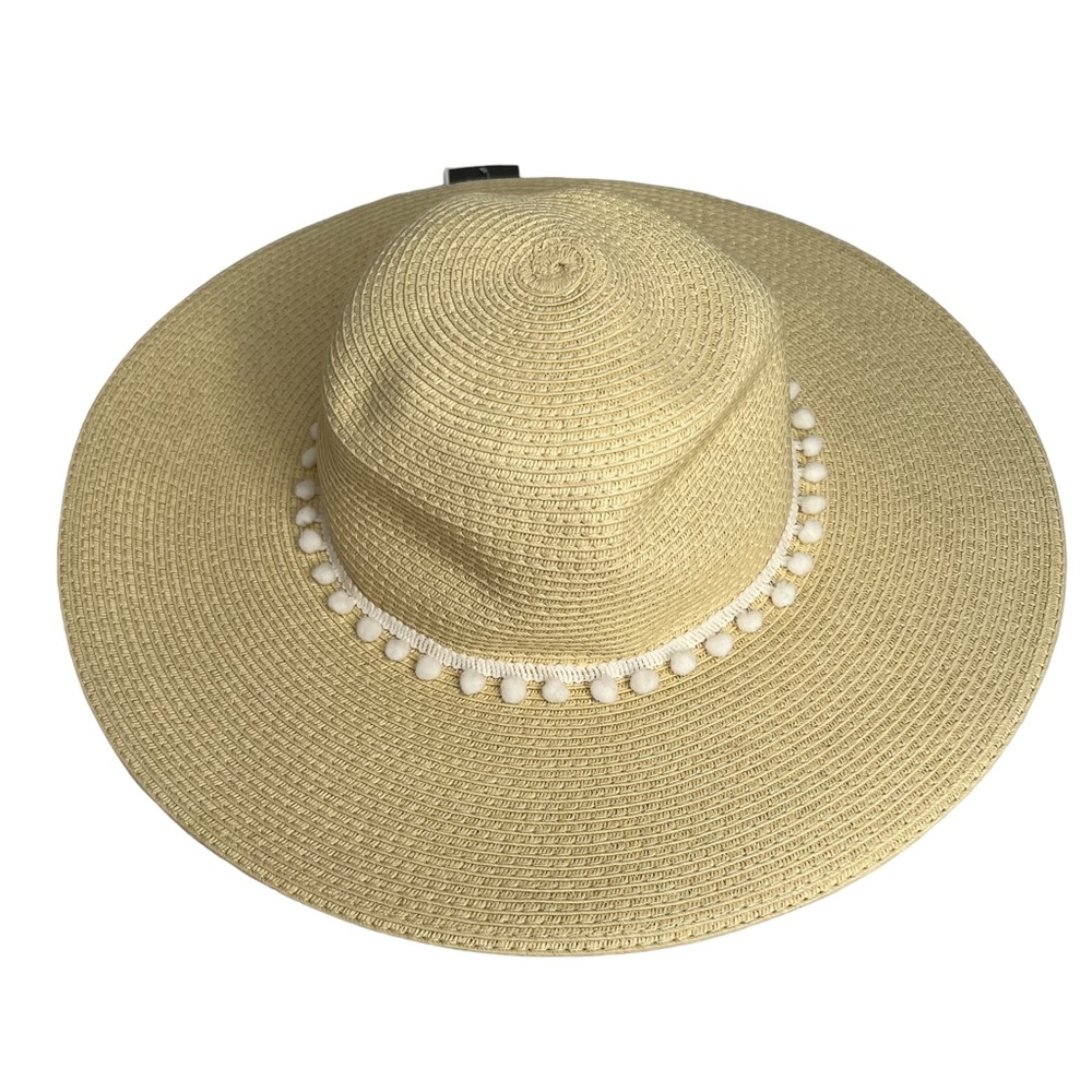 West Loop Women’s Sun Hat With Pom-Pom Trimmed Band One Size Fits Most NWT - Picture 2 of 7